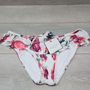NWT Laundry By Shelli Segal Women Floral Bikini Bottom Swim Sz M